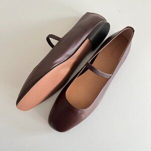 NEW Madewell The Greta Ballet Flats leather / Chocolate Raisin / 8
